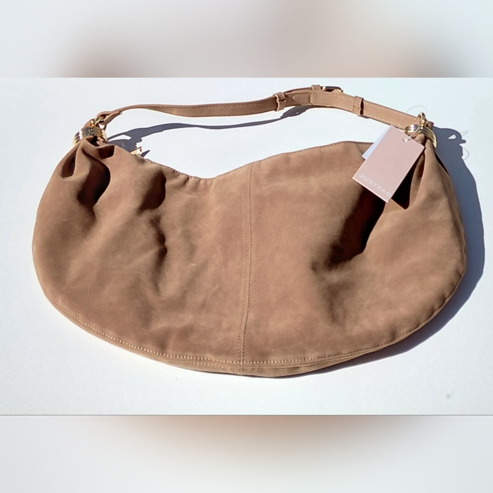 JUSTFAB Women's Boho Faux Leather Light Camel Color  Shoulder Bag - OS